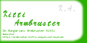 kitti armbruster business card